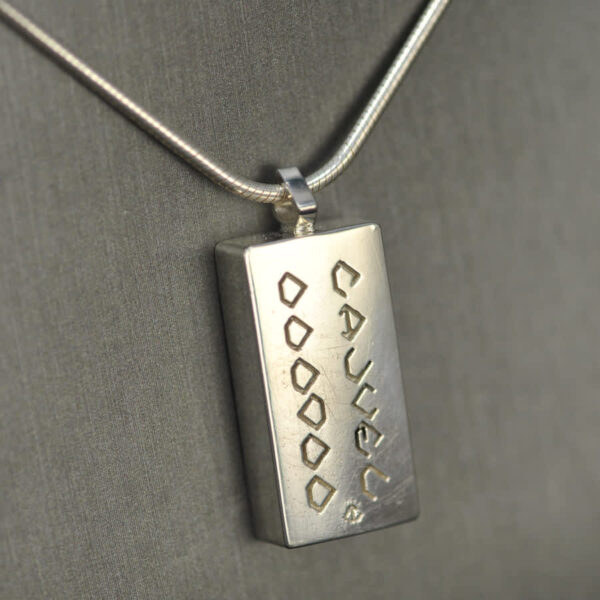 Domino pendant, solid silver and enamel 0 - 2, blank two