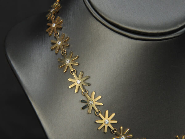 Diamond snowflake necklace, neck piece, starflake solid gold