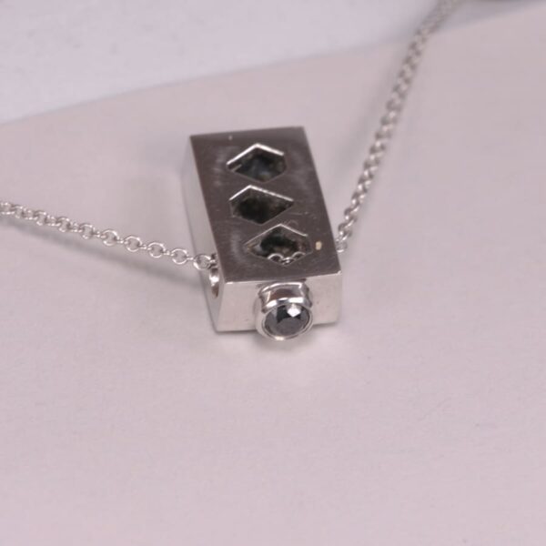 Diamond domino pendant, diamond dice pendant, new with chain