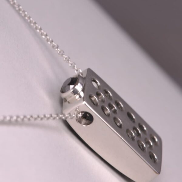 Platinum and diamond dice pendant, diamond domino pendant