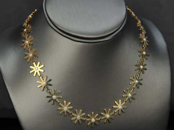 Diamond snowflake necklace, neck piece, starflake solid gold