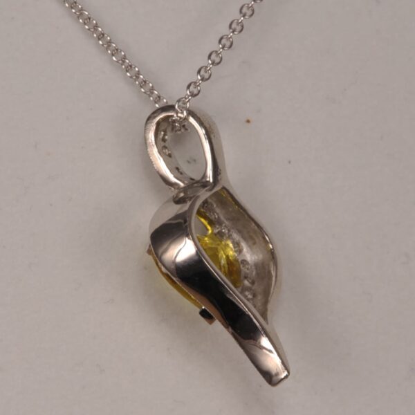 Heart shaped yellow sapphire and diamond pendant, sunshine yellow!