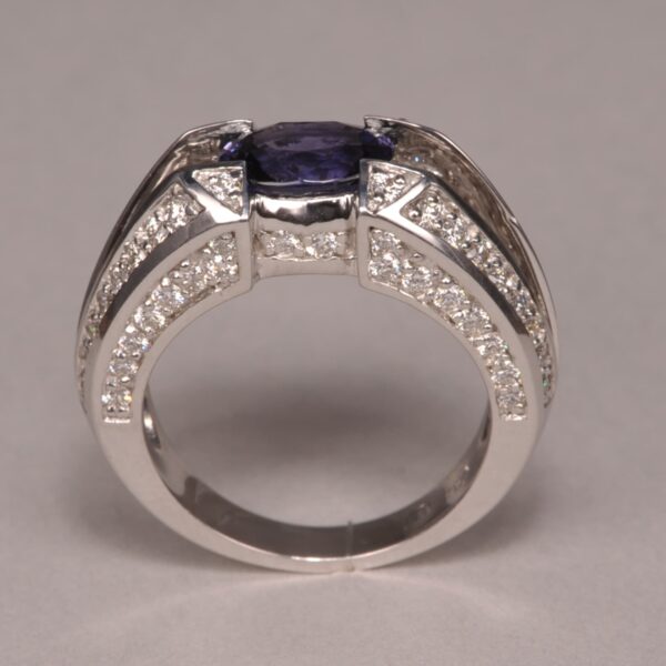 Purple sapphire and diamond ring, natural sapphire, one of a kind ring