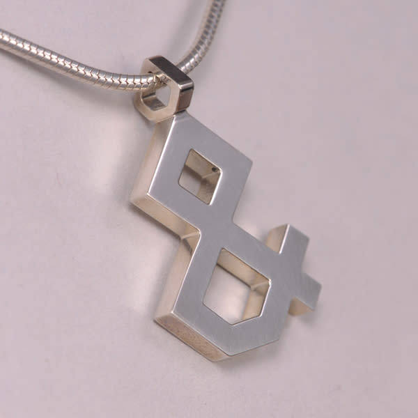 Sterling Silver ''And'' symbol Pendant, Cajuel & geometric design