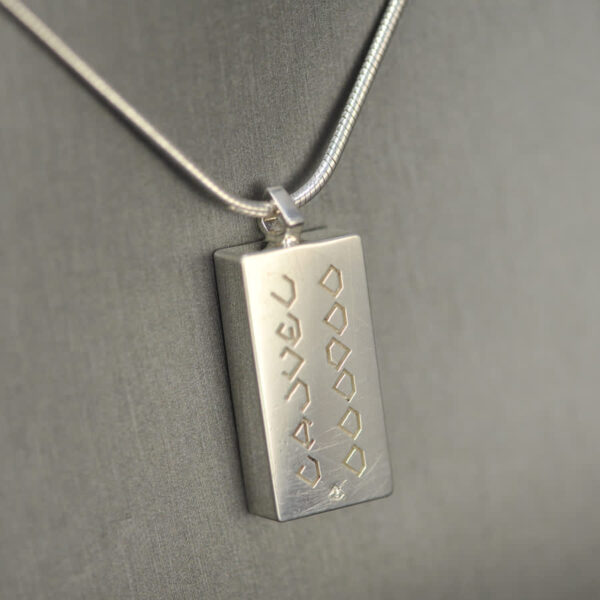 Domino pendant, solid silver and enamel 2 - 5, two - five