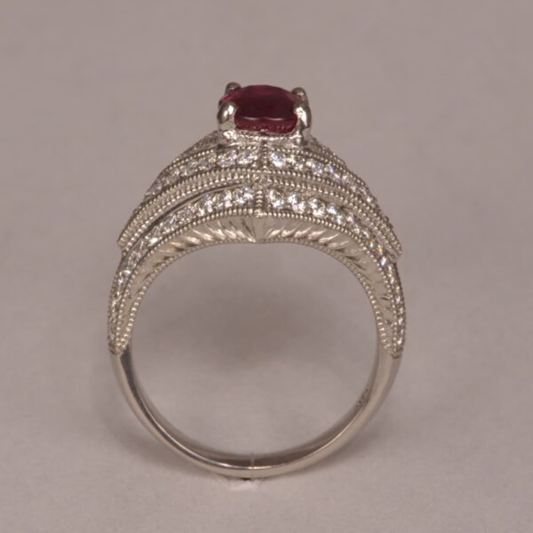 Very Fine Ruby and diamond ring, bold modern design