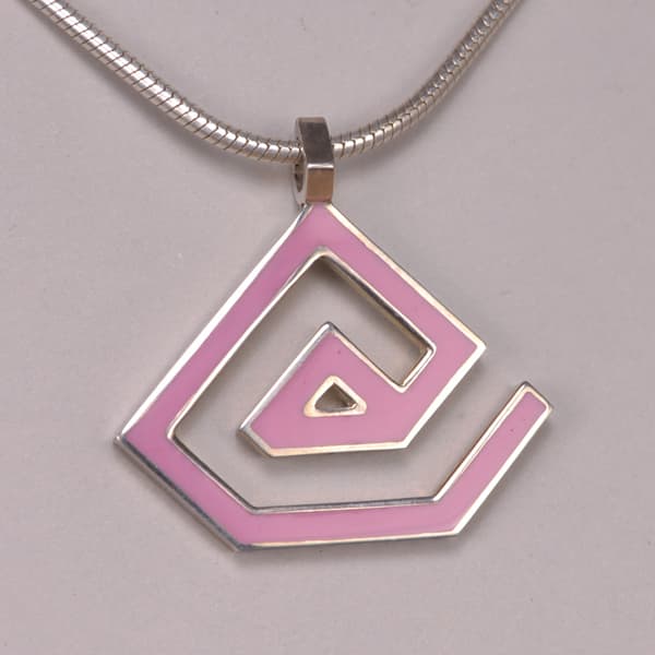 Enameled Sterling Silver ''At'' Symbol Pendant, Cajuel geometric @ design