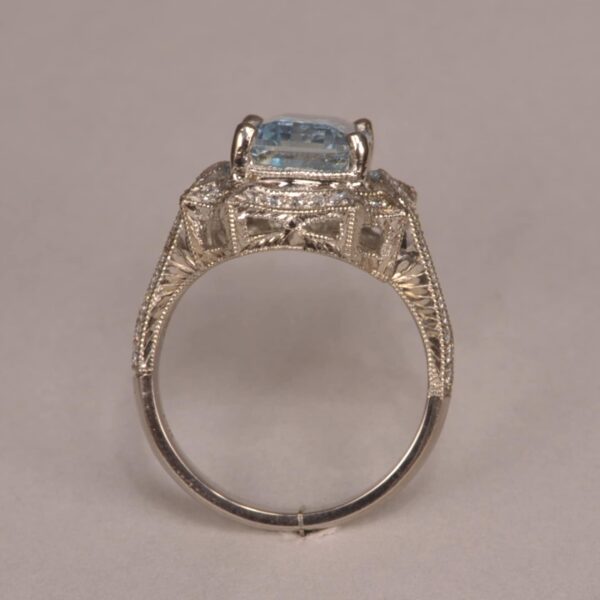 Significant aquamarine and diamond ring, classic beauty