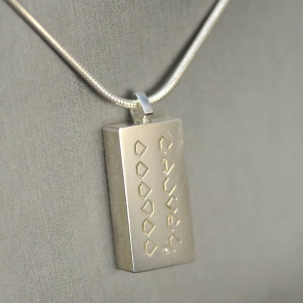 Domino pendant, solid silver and enamel 0 - 1, blank one