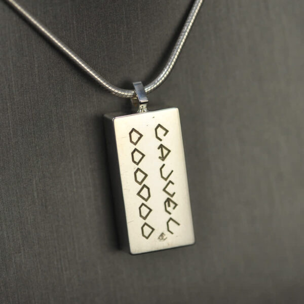 Domino pendant, solid silver and enamel 4 - 5, four - five