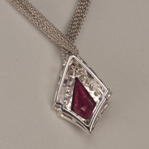 Tourmaline pendant, natural rubelite (red) tourmaline, rare