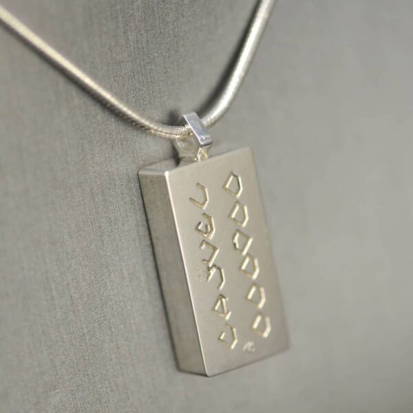 Domino pendant, solid silver and enamel 1 - 2, one two