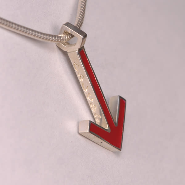 Enameled Sterling Silver Iconic Arrow Pendant, Cajuel geometric design