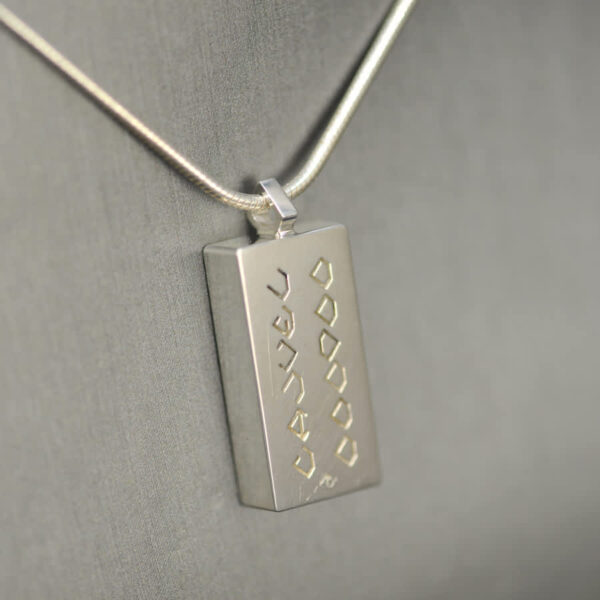 Domino pendant, solid silver and enamel 2 - 4, two - four