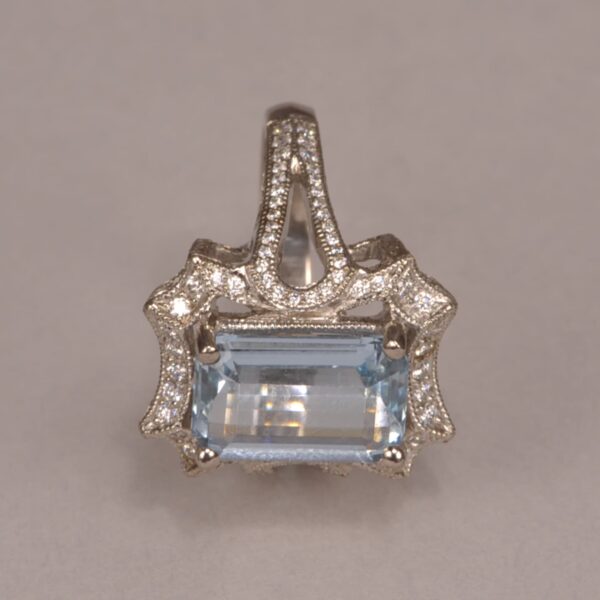 Significant aquamarine and diamond ring, classic beauty