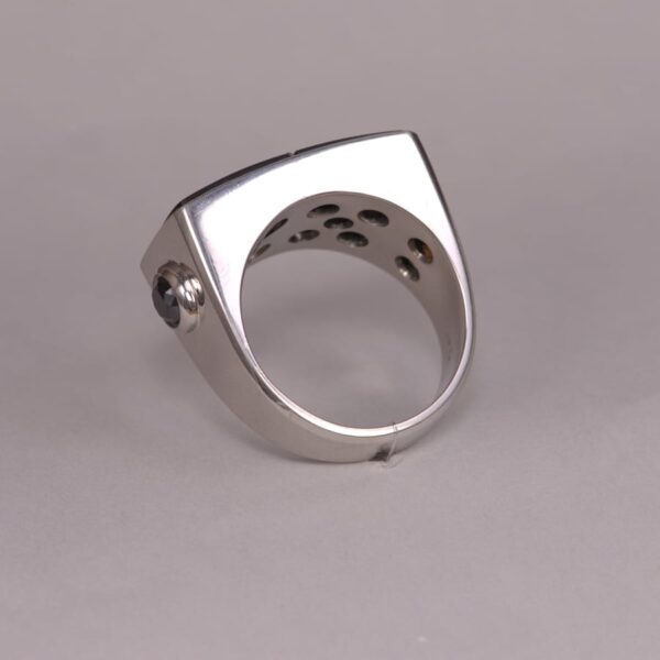 Domino ring, diamond dice ring, heavy and solid platinum, craps