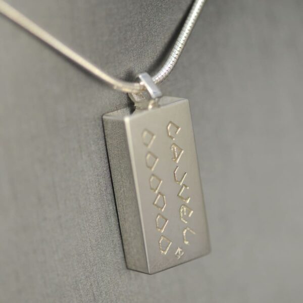 Domino pendant, solid silver and enamel 1 - 5, one five