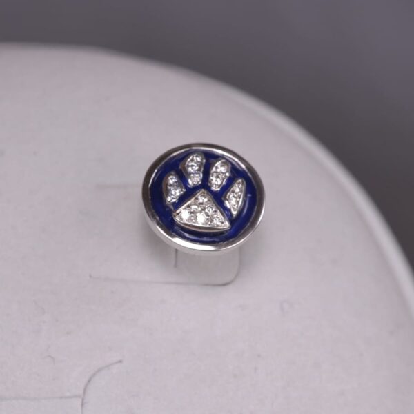 14k white gold and diamond cub paw tie tack, cat paw