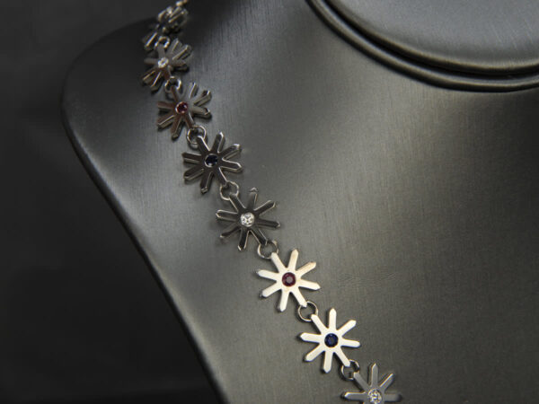 Diamond Ruby Sapphire snowflake neckpiece, necklace, snowflake