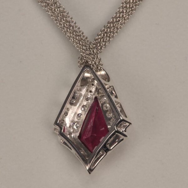 Tourmaline pendant, natural rubelite (red) tourmaline, rare