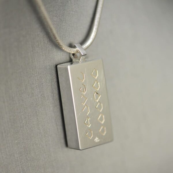 Domino pendant, solid silver and enamel 0 - 4, blank four