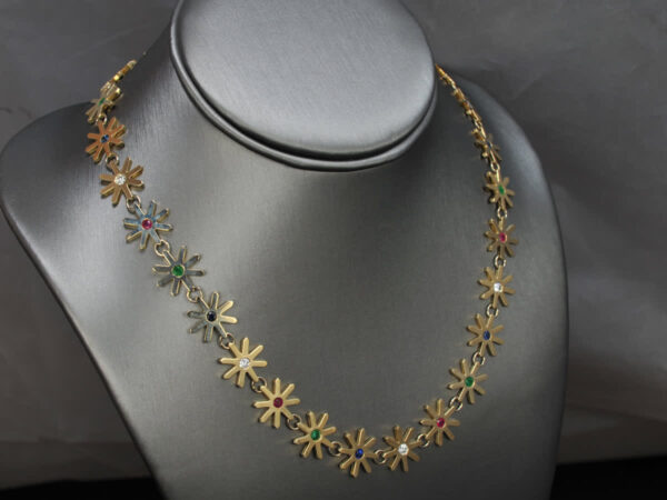 Natural gemstone snowflake, star necklace, neckpiece