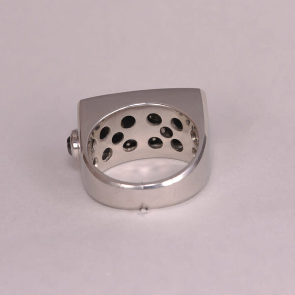 Domino ring, diamond dice ring, heavy and solid platinum, craps