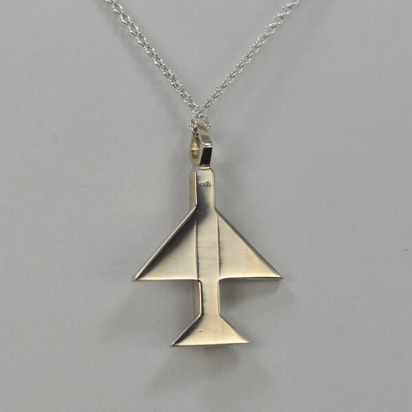 14K solid gold and diamond geometric airplane pendant with chain