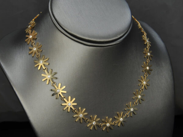 Diamond snowflake necklace, neck piece, starflake solid gold