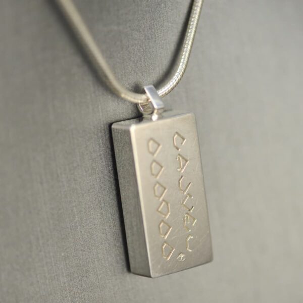 Domino pendant, solid silver and enamel 0 - 6, blank six