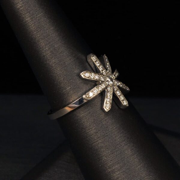 Diamond starflake, snowflake diamond ring, authentic Cajuel