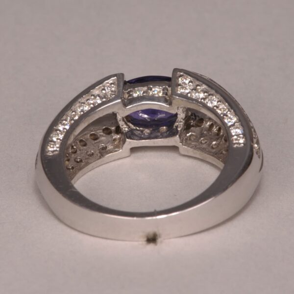 Purple sapphire and diamond ring, natural sapphire, one of a kind ring