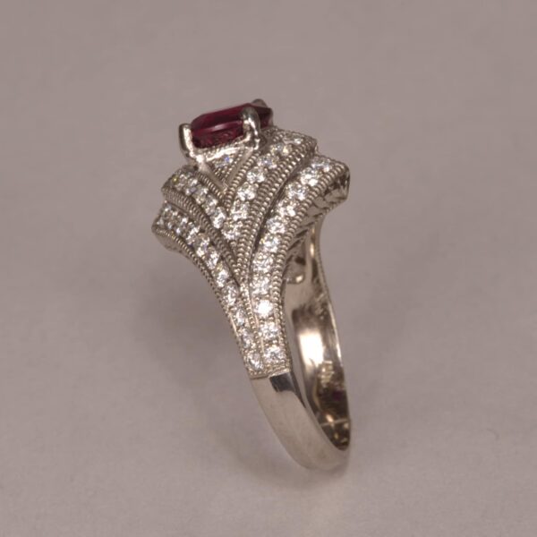 Very Fine Ruby and diamond ring, bold modern design