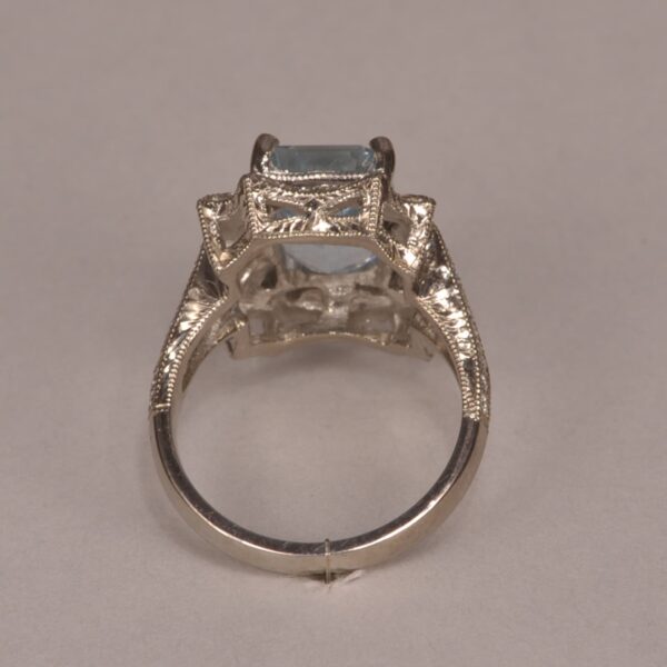 Significant aquamarine and diamond ring, classic beauty