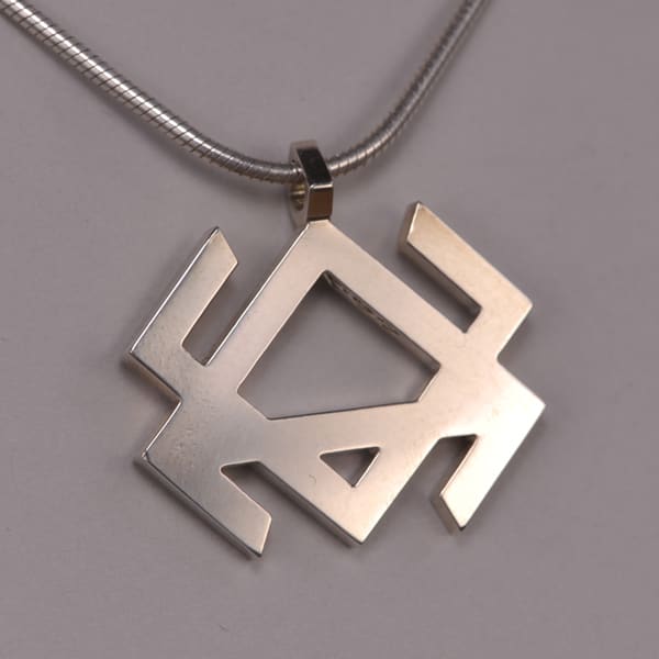 Sterling silver abstract geometric pendant with chain, Casil by Cajuel original