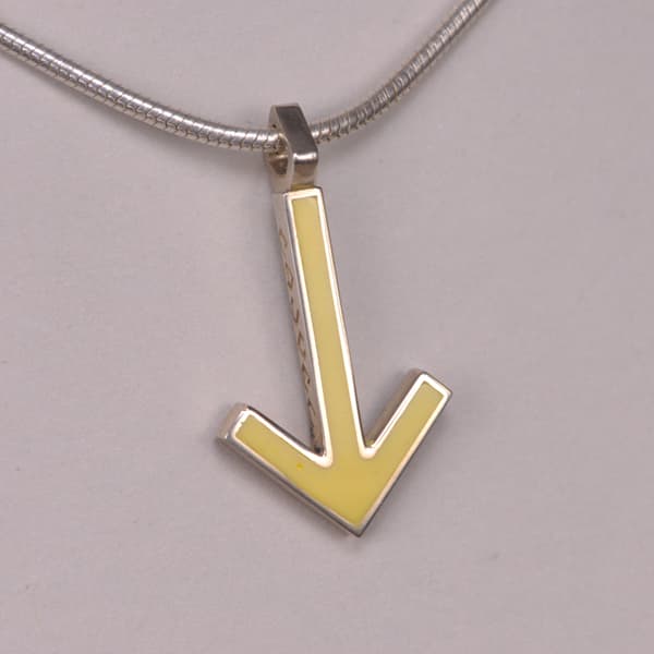 Enameled Sterling Silver Iconic Arrow Pendant, Cajuel geometric design